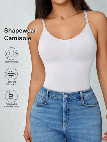 2pcs Women'S Waist Cinching Tank Top, Tight Fitting Waist Cinching Body Shaping Sleeveless Top With Adjustable Shoulder Straps, Body Shaping Tank Top
