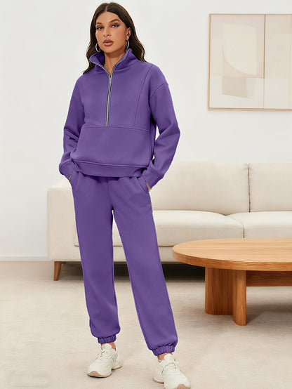 A Set of Autumn And Winter European And American Women'S Two-Piece Suits, Sweatshirts, Trousers, Fleece Sports, Street Fashion And Casual Suits