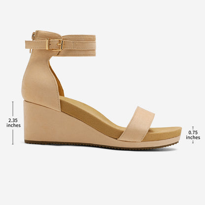 Women's Summer Shoes, Women's Platform Wedge Sandals, Open Toe Buckle Ankle Strap Sandals Stylish & Versatile, Durable & Long-lasting, Versatile and Stylish for weddings, shopping, dating, Office, with wrap dresses, jeans, skirts, shorts, jumpsuits