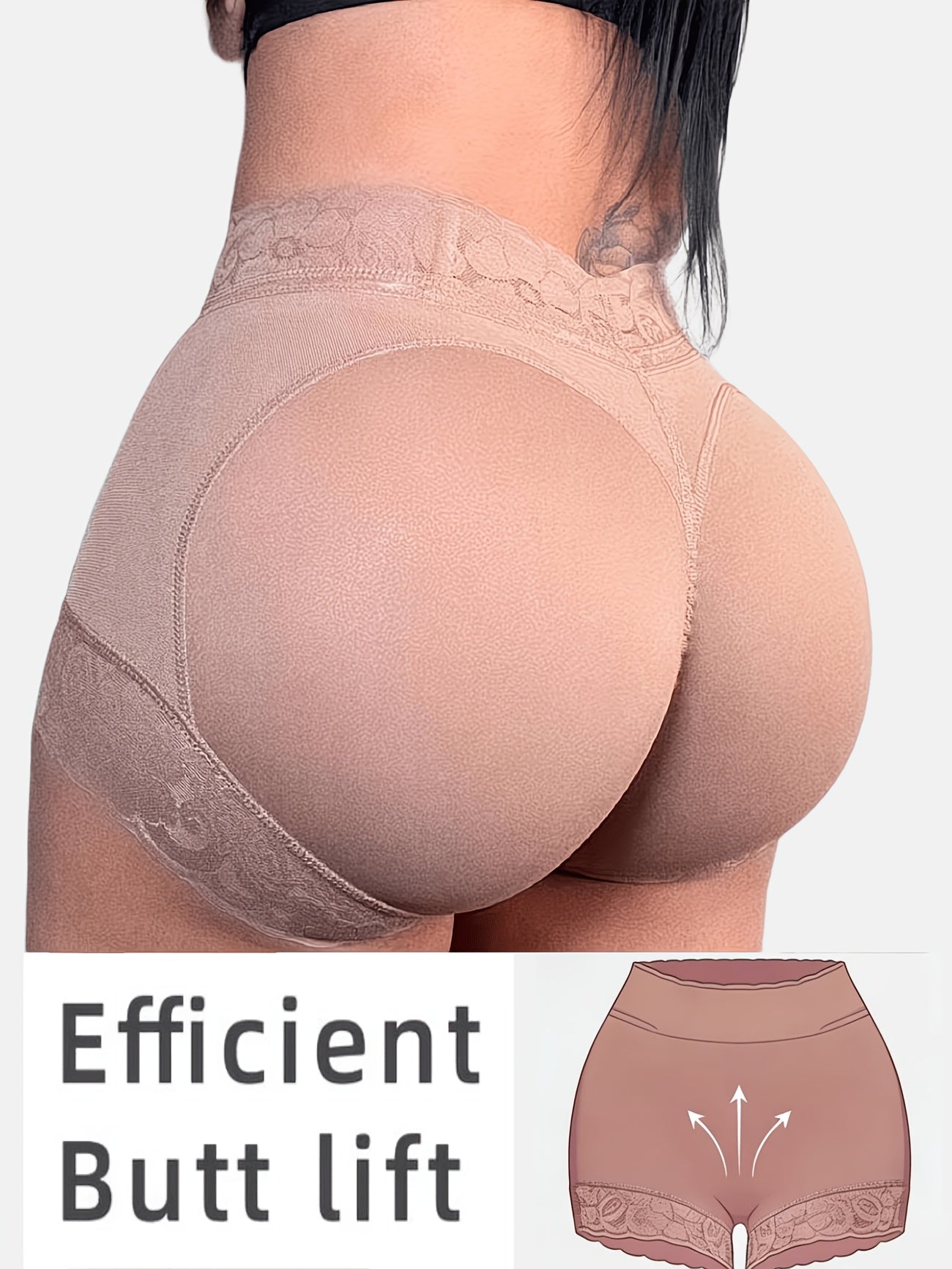 1pc High-waisted Shaping Thong With Seamless Construction, Machine Washable, Non-rolling And Non-slip Cuffs