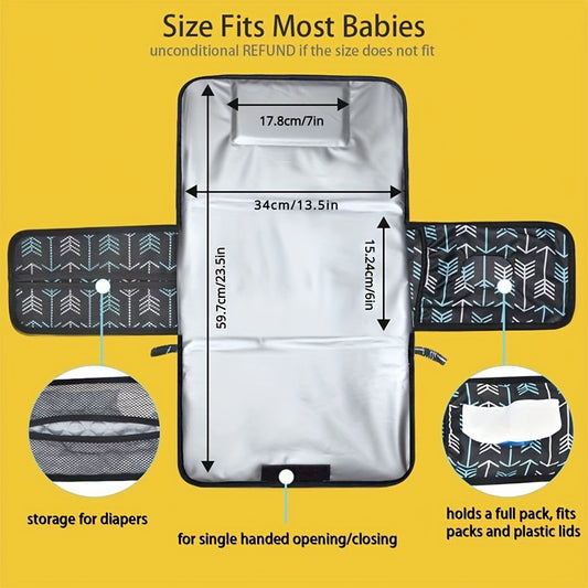 Portable Changing Mat Perfect for Changing Bags Or Changing Tables. One-handed Changing Mat. Travel Changing Mat. Perfect As A Shower Gift, Essential, Unisex Item, Or Christmas, Halloween, Or Thanksgiving Gift.