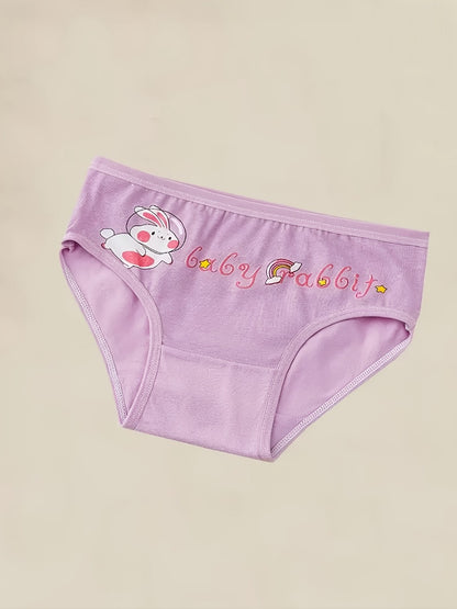8-Pack Girls' Cotton Briefs - Assorted Cute Cartoon Prints 26597