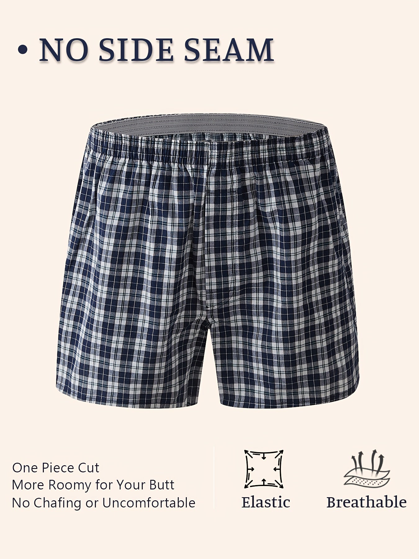 Men'S Plaid Boxer Shorts Made from, Available in a Pc of Six Underwear Boxer Shorts