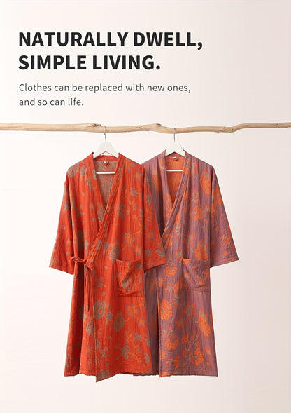 A Fashionable Thin Bathrobe, Plain Weave Gauze Bathrobe, Pure Fabric, Wearable Bath Towel, Quick Drying And Absorbent, Swimming, Bathing, Beach Vacation, Adult Plus Size Gauze Nightgown, Can Be Worn Externally.