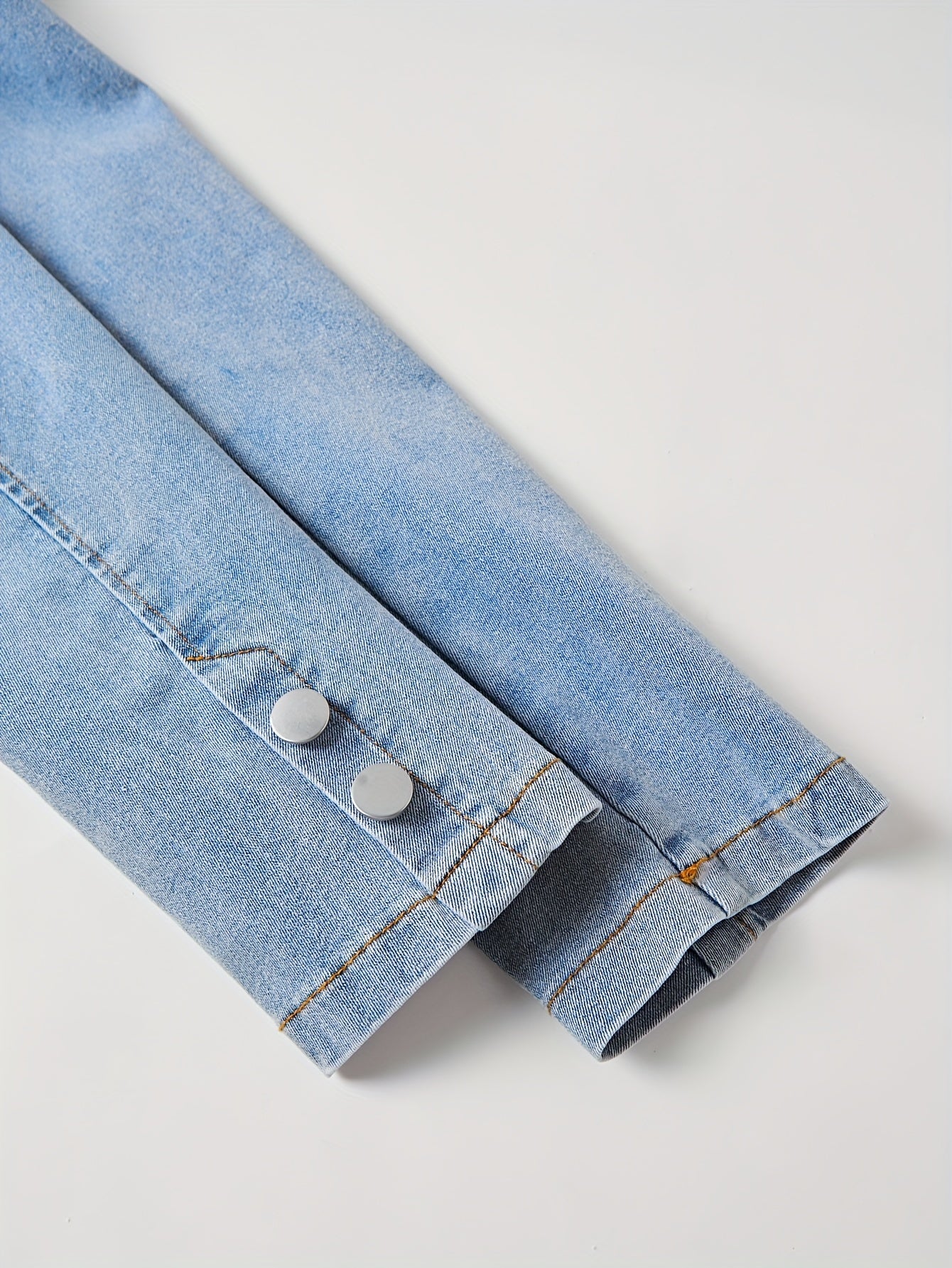 Women's Classic Denim Jacket, Casual V-Neck Long Sleeve Solid Color Coat with Pockets, Regular Fit Woven Fabric for Fall/Winter, Casual Attire | Stylish Denim Blazer | Glossy Finish Jacket