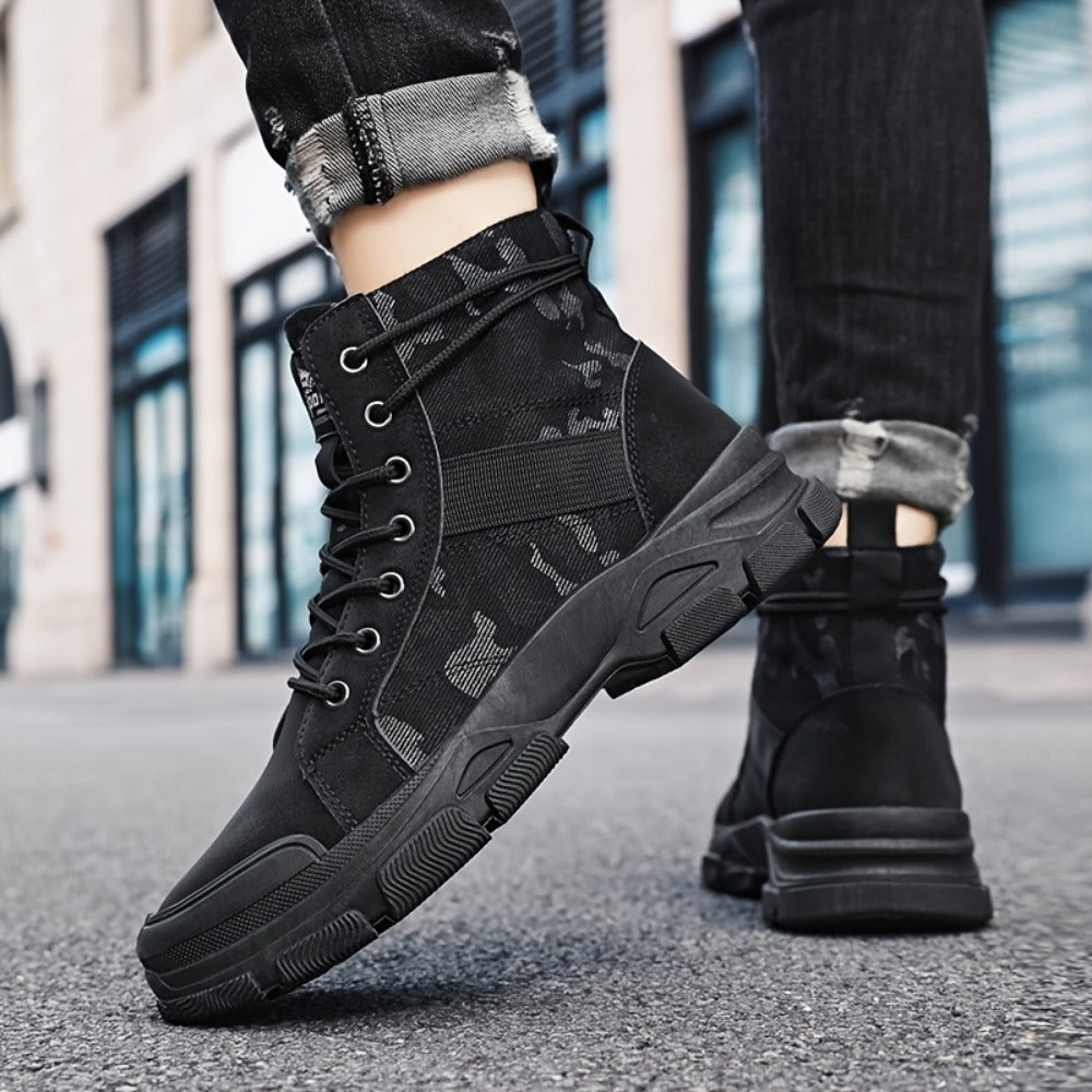 Men's Boots - Non-Slip Sole Lace-Up for Outdoor & Travel