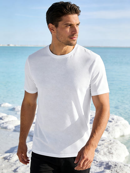 6pcs Men'S Crewneck Short Sleeve T-Shirts | Solid Color, Breathable Cooling Quick-Drying, Casual Fashion Tees, Versatile Summer Mens Clothes, Everyday Comfortable Fit, Perfect Gifts For Boyfriend, Easter Selection