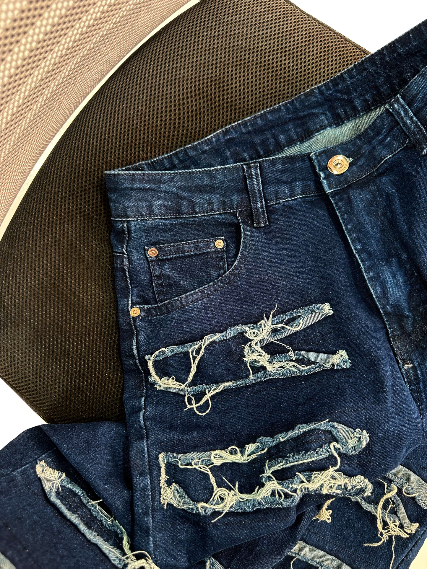 2-Pc Men'S Slim Fit Straight Leg Jeans - Y2K Retro Distressed Frayed Hem & Classic Styles, Trendy Versatile Streetwear Denim Pants for Casual Outfits