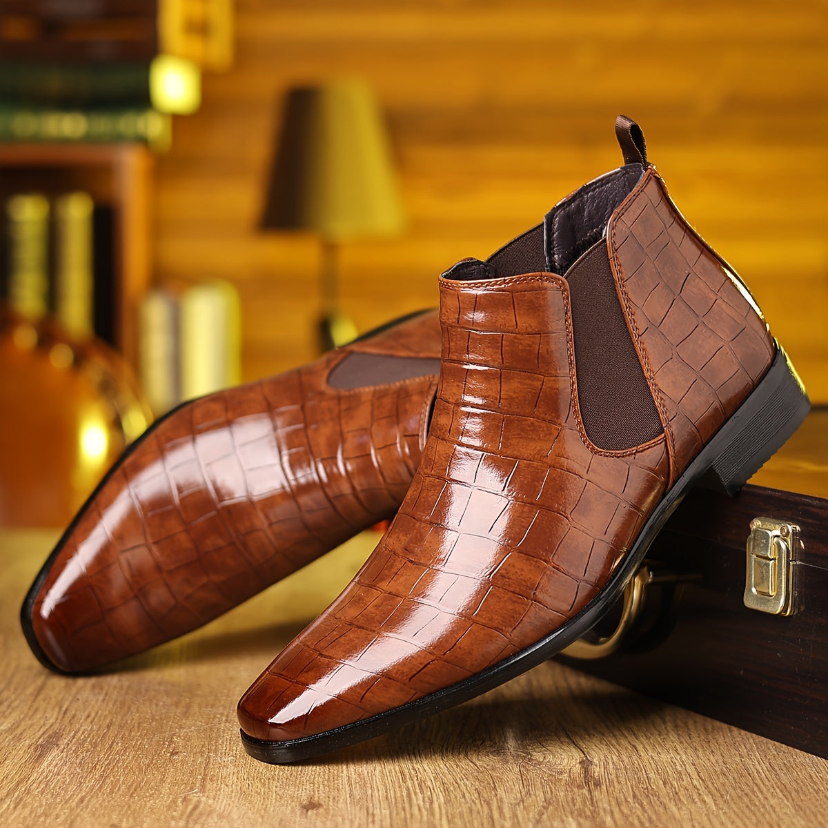 2207 Men's Checkered Pattern Boots