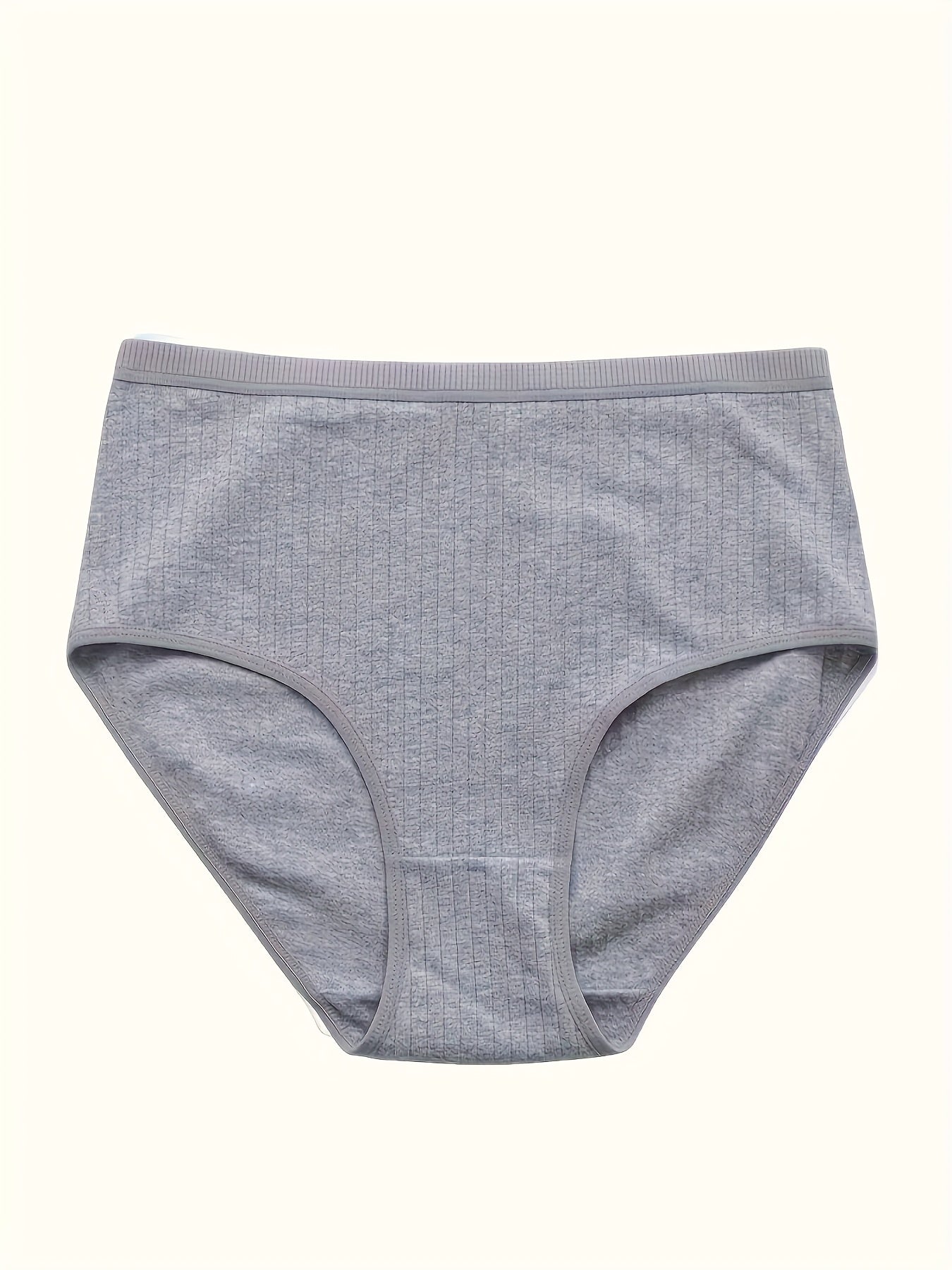 8pcs Of Oversized High Waisted Women's Underwear, 95% 5% Stretch, Breathable, Abdominal Control, Solid Color, Fabric Underwear