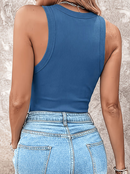 A Casual Ribbed Top for Women, Featuring a Chest Pad, Perfect for Daily Travel And Versatile Styling