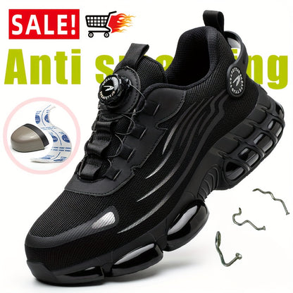 Men's Breathable Work Shoes - Durable Safety Shoes Suitable for Industrial and Casual Wear with Reflective Stripes