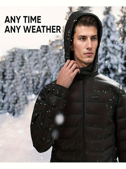Men'S Heated Jacket with 36 Heating Zones, Winter Cold-Proof Jacket Suitable for Men And Women, Outdoor Sports Coat, Warm Heated Clothing with Three-Level Temperature Adjustment, Usb-Powered Heating with Adjustable Temperature (Battery Not Included)