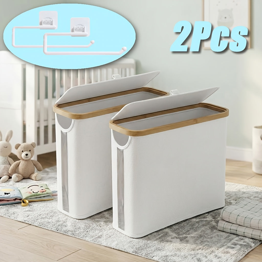 Foldable Bamboo Storage Organizer - Water-Resistant Space-Saving Design