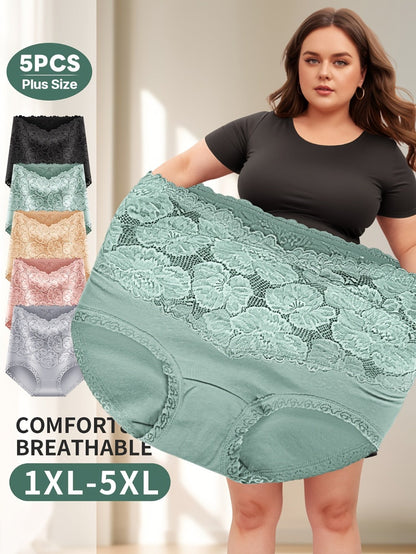Women’s Plus Size 5-Pack High-Waist Shapewear Briefs - Tummy Control Support