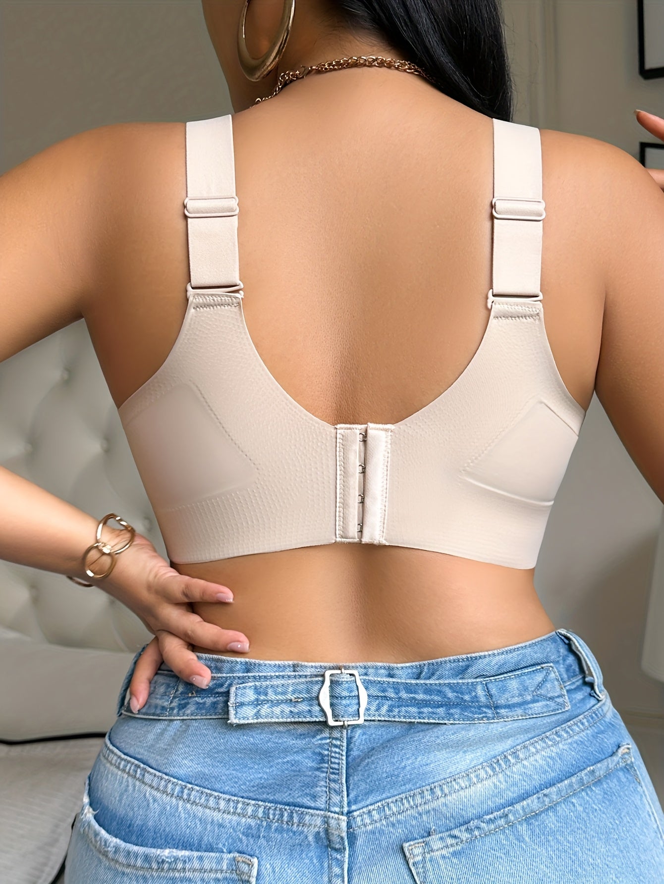 Bras for Women Supportive Wireless Push Up Bra Full Coverage No Underwire Seamless Plus Size for Older Women