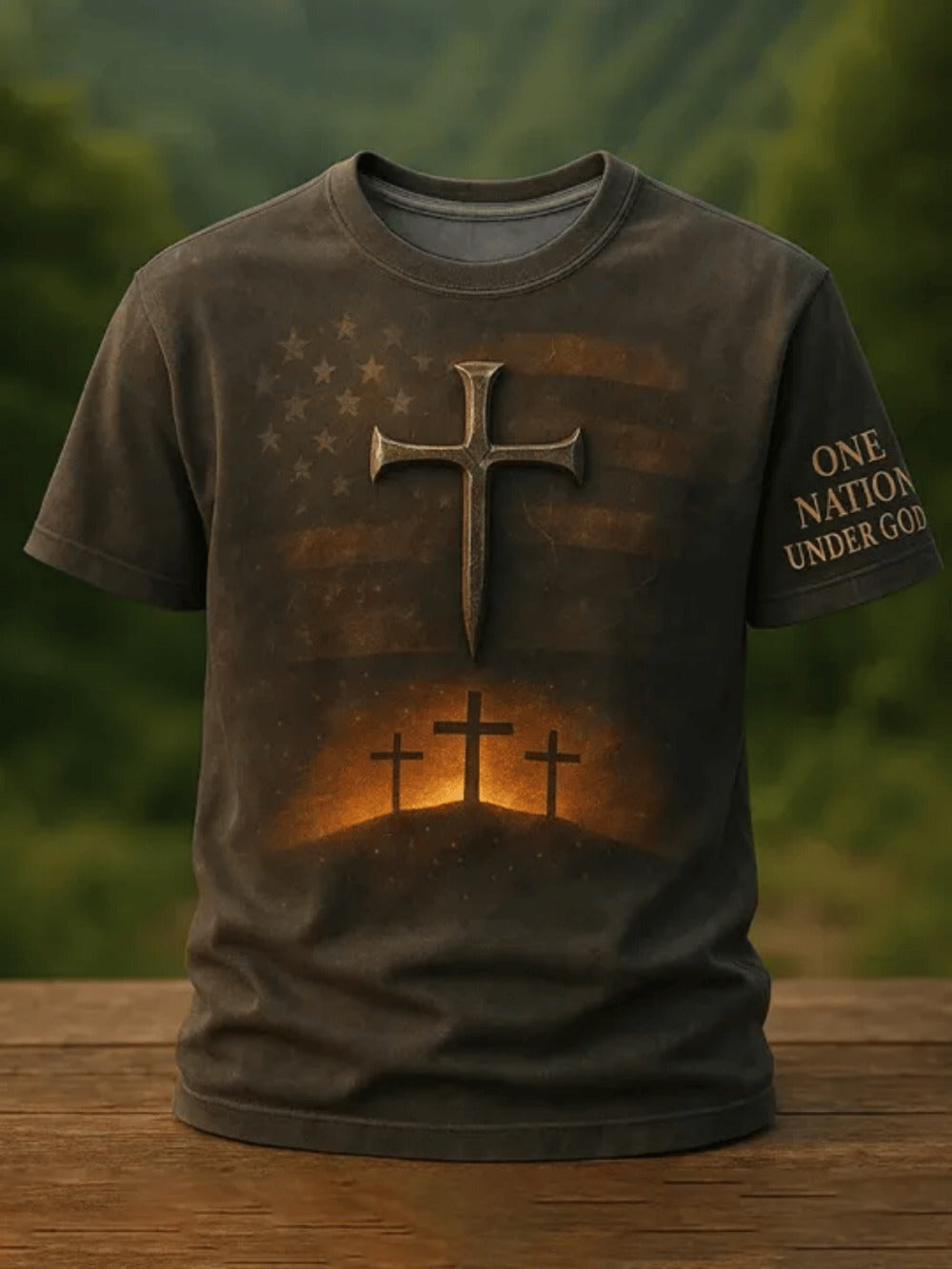 Men's Patriotic T-Shirt - Round Neck Short Sleeve Streetwear Style 230437