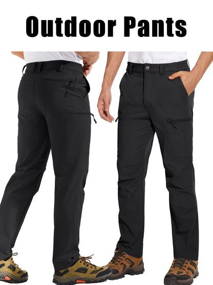 Men'S Cargo Pants Spring Hiking Trousers Quick-Dry Ripstop Stretch Fabric Breathable Moisture-Wicking Lightweight Elastic Waist And 3D-Cut 6 Pockets Outdoor Pants for Fishing Travel Camping, Work in Spring And Summer