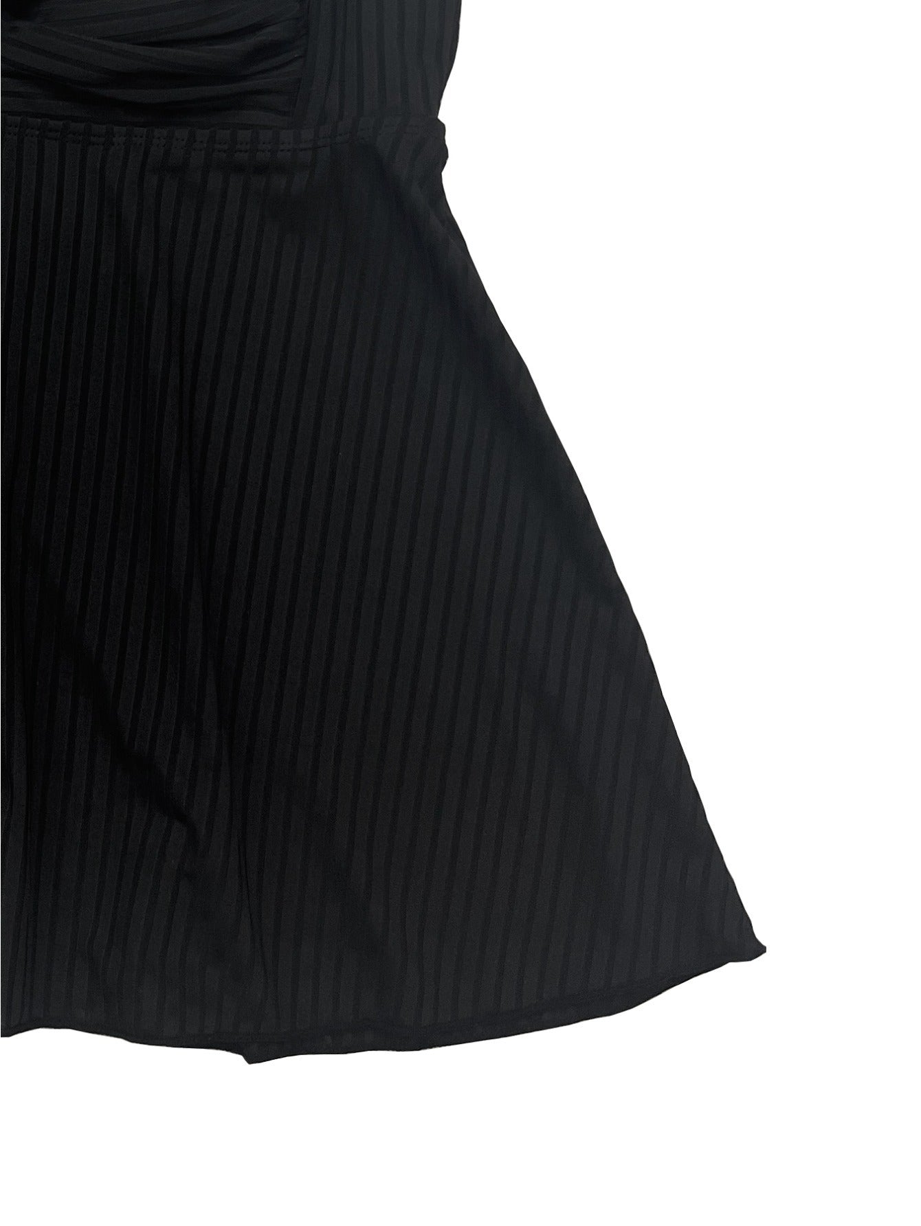 Women's Large-sized Design-inspired Tankini 2pcs Swimsuit Set, with Crossed Pleated Ruffled Skirt at the Front, Square-neck Striped Top Paired with Flat-leg Tropical Print Shorts. Ideal for Beach and Resort Holiday Parties.