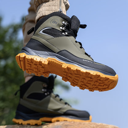 Men's Lace-Up Work-Style Shoes - Reinforced Toe and Rubber Sole