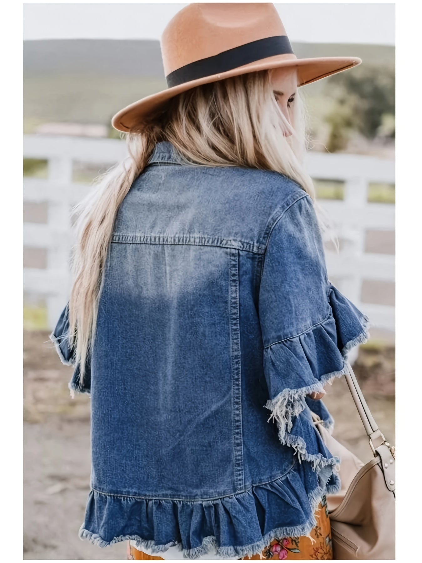 Designer Style Pleated Loose Cuffs And Loose Hem Denim Jacket