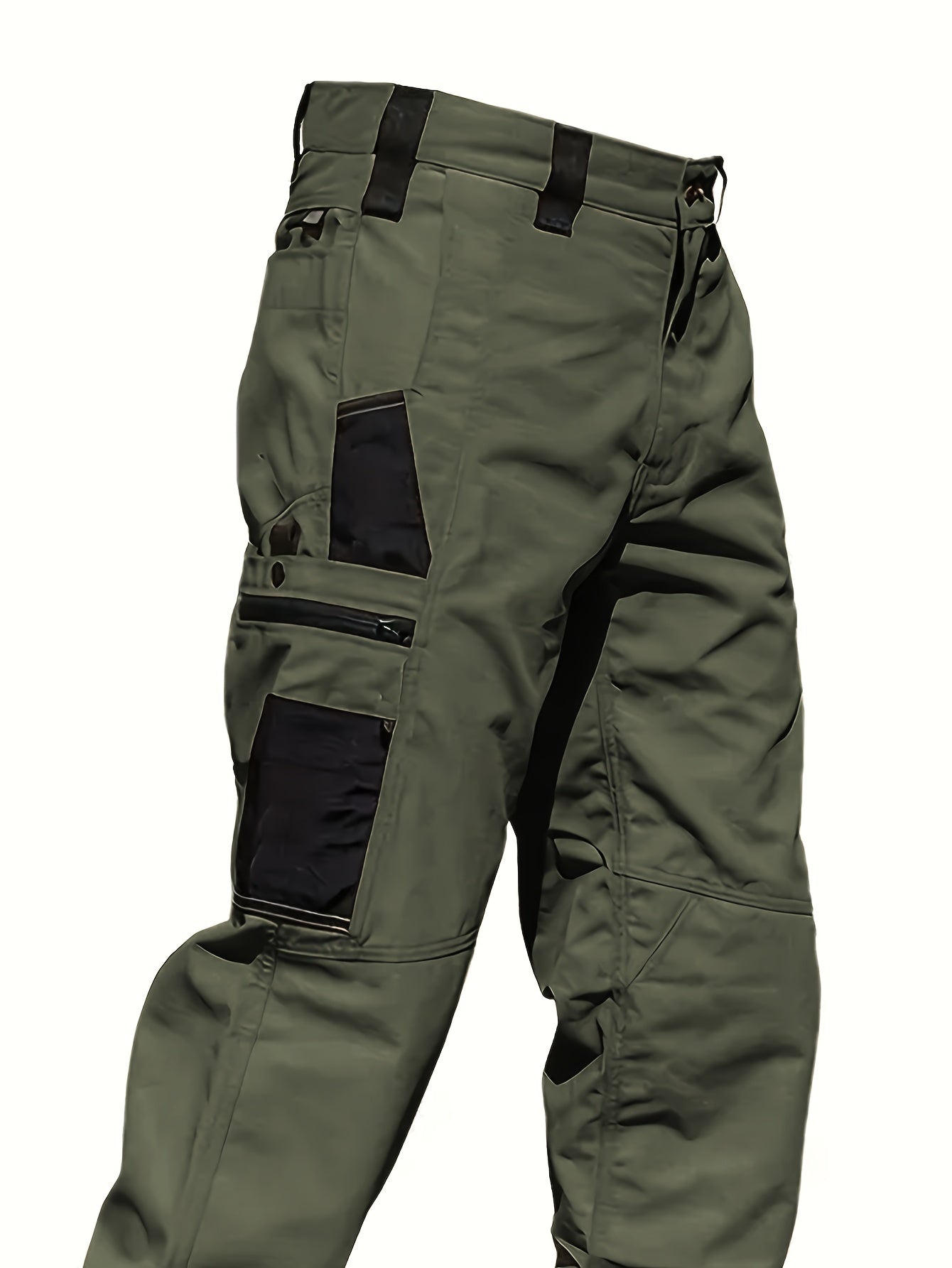 2pcs Men'S Tactical Work Pants with Spacious Multi-Pocket Design & Durable Ripstop Fabric, Outdoor Pants for Camping, Climbing, Fishing, Hunting, Straight-Leg Fit with Belt Loops, Rugged Style, All-Season Pants