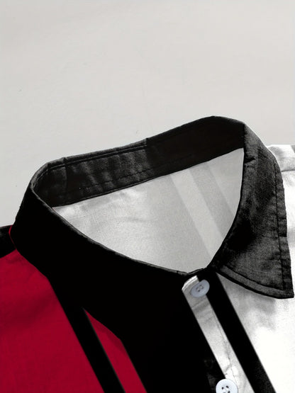 Men's Striped Shirt - Collared Short Sleeve 787493