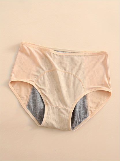 2026 Women's High Waist Period Panties - Leak-Proof Triple Layer Design, Breathable Mesh and Secure Wet Zone, Tummy Control Elegant Panties Fit XS-XXL (6 Colors), Solid Color Underwear | Leak-Proof Construction, High Waist Panties 6 Pack Game Day Fan Gear