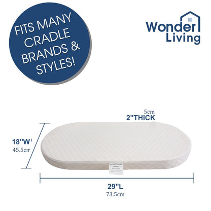 Crib Mattress - Waterproof Breathable Oval-Shaped Bassinet