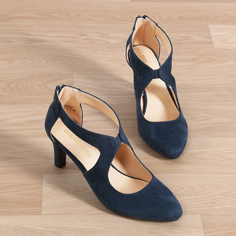 Women's Pumps Closed Pointed Toe Kitten Heels Elegant Party Wedding Dress Shoes for Women Comfortable Cross Strap Wedding Prom Party Stiletto Shoes for Women