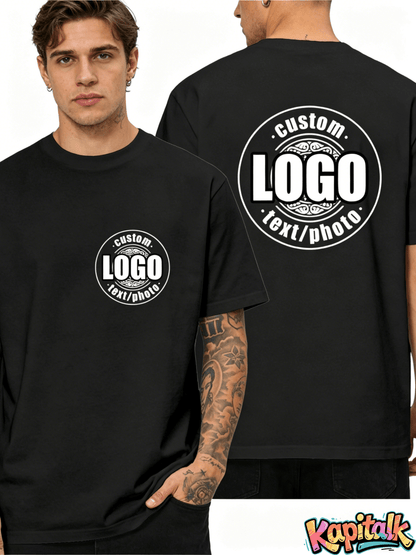 Customized men's and women's T-shirts for the 2026 Spring/Summer Festival - personalized with your own words, images, or logos, casual round neck, short sleeves, perfect for summer outings, team building activities, and branding. Customized T-shirts
