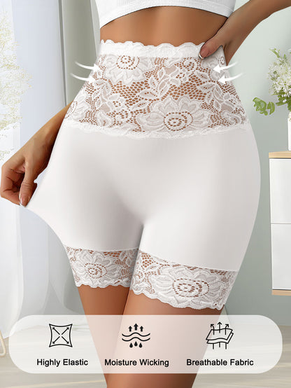 3-Pack Women's Elegant Lace Underwear - Soft Breathable Cheeky Briefs with Mid-Rise Waist, Full Coverage & Stretchy Lace Panties (S-XXL) for Date Nights, Parties, Daily Wear - All-Day Comfort Feminine Lace Panty Lines
