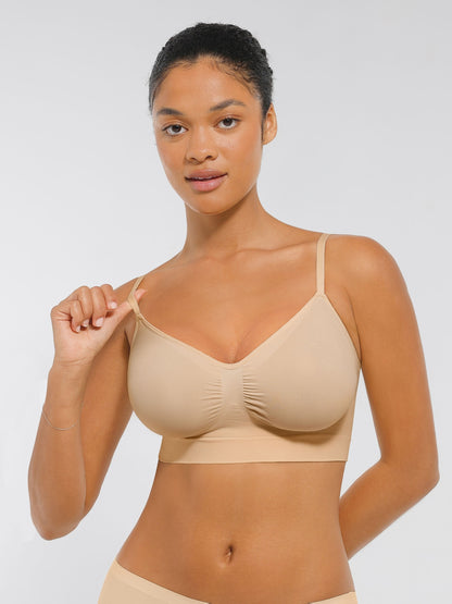 Plus Size Seamless Bra for Women Push-Up Breathable Back Control Bra