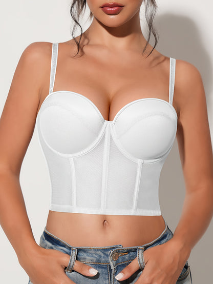 Lingerie for Women Featuring a Seductive French Mesh Bra with Detachable Straps, Discreet Underwire, Made from 90% Polyamide And 10% Elastane, Crafted from Solid Fabric, with Fixed Padding, Designed for Adults