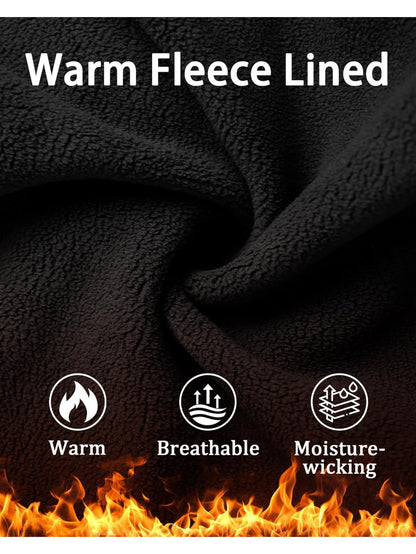 Men'S Fleece Lined Snow Ski Pants Windproof Softshell Tactical Pants Winter Outdoor Hiking Fishing