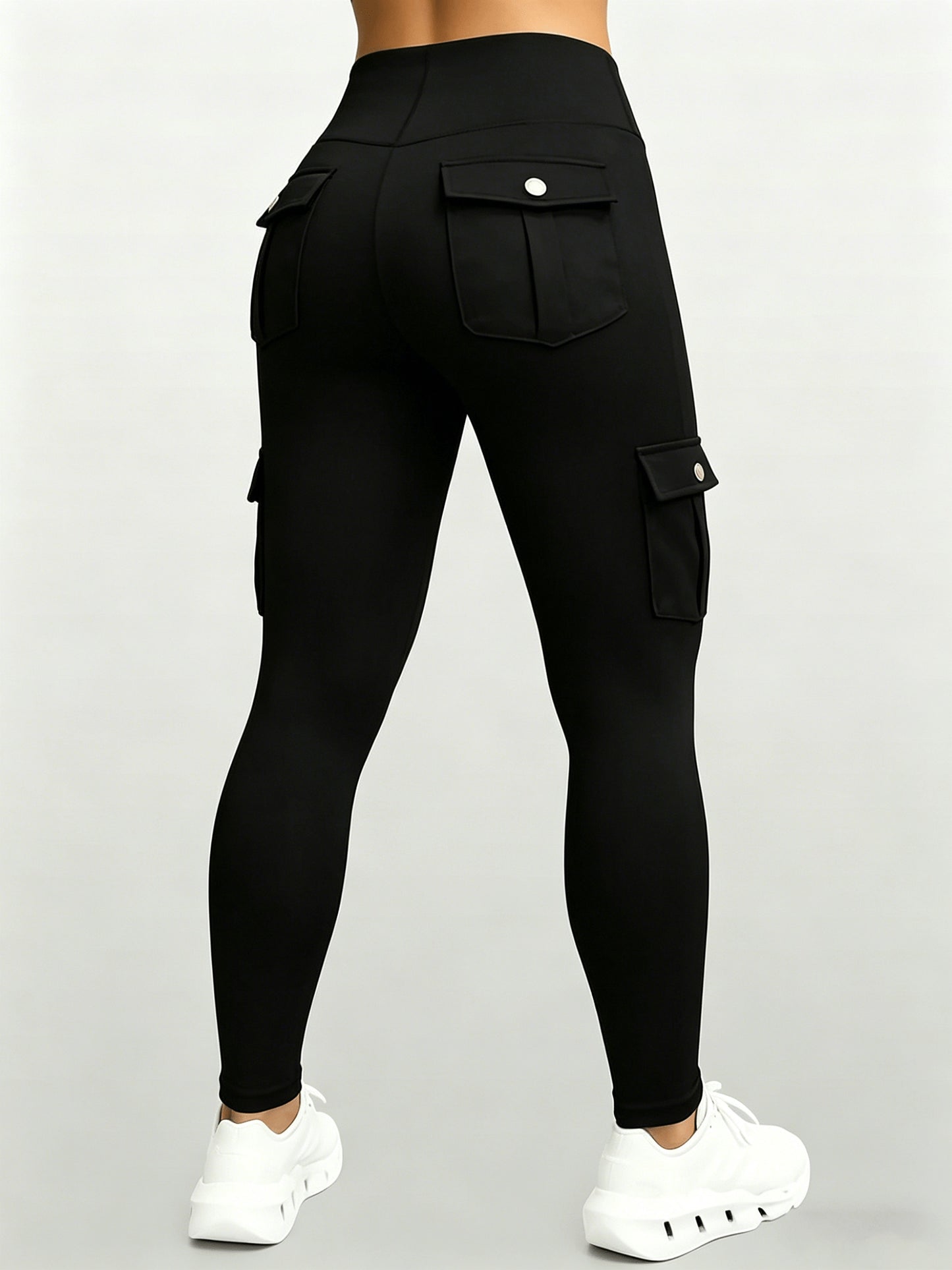 Large-size Women'S Stretchy High-waist Fitness Pants With Multiple Pockets, Breathable And Lightweight Yoga Pants, High-waisted Pants For Toning The Waist And Abdomen, Suitable For Running, Fitness, Yoga, And Casual Outings