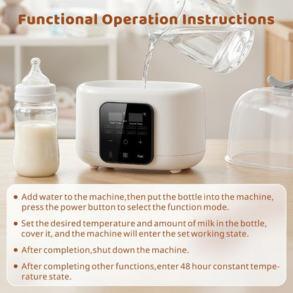 6-in-1 Electric Bottle Warmer - Timer, Defrost and Keep-Warm Modes