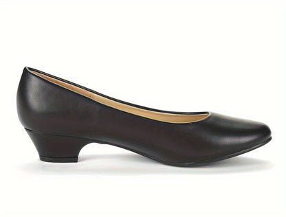 Women's Low Chunky Heel Pump Shoes, Women Shoes