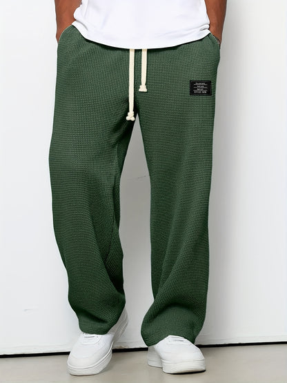 Men'S Fashion Brands Loose Drooping Straight Sweatpants, Wide Leg Casual Exercise Trousers