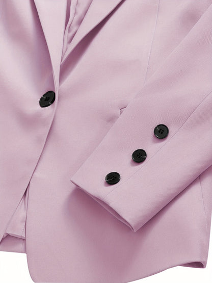 Elegant Women's Suit Set, Fashionable Business Style Solid Color Professional Blazer and Trousers 4pcs Set