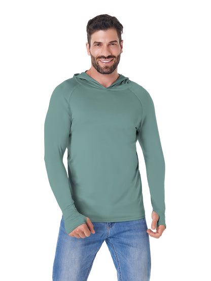 TELALEO 5pcs Men's Athletic Hoodies Long Sleeve Quick Dry Running Shirts with Thumb Holes Lightweight Rash Guards for Fishing