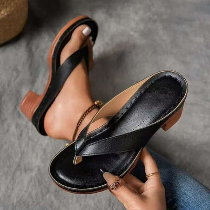 Classic And Versatile High-heeled Flip-flops - Perfect For Any Summer Outfit