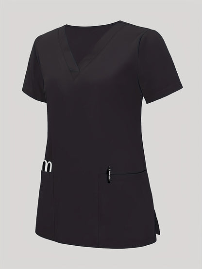 Women'S V-Neck Frosted Breathable Uniform Hand Washing Workwear Brush Hand Clothes Top