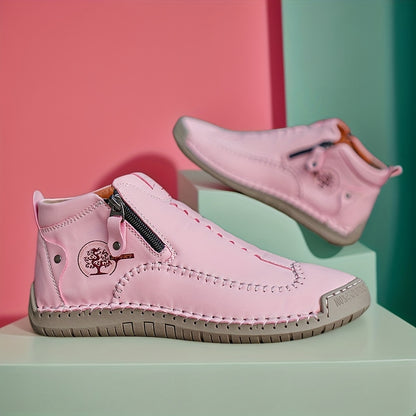 Women'S Hand-stitched Casual Shoes, Outdoor Sports Zipper Boots