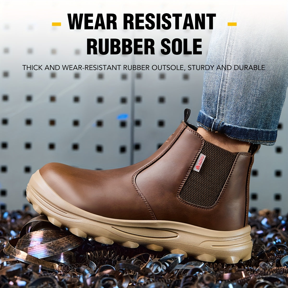Men's Industrial Construction Protective Shoes, Men's Steel Toe Anti Stab, Durable, Anti Slip Work Boots, Lightweight And Durable Safety Shoes, Work Shoes, Work Boots for Men, Zapatos De Trabajo Para Hombre