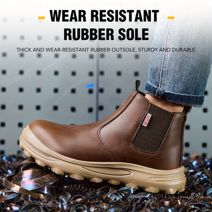 Men's Industrial Construction Protective Shoes, Men's Steel Toe Anti Stab, Durable, Anti Slip Work Boots, Lightweight And Durable Safety Shoes, Work Shoes, Work Boots for Men, Zapatos De Trabajo Para Hombre