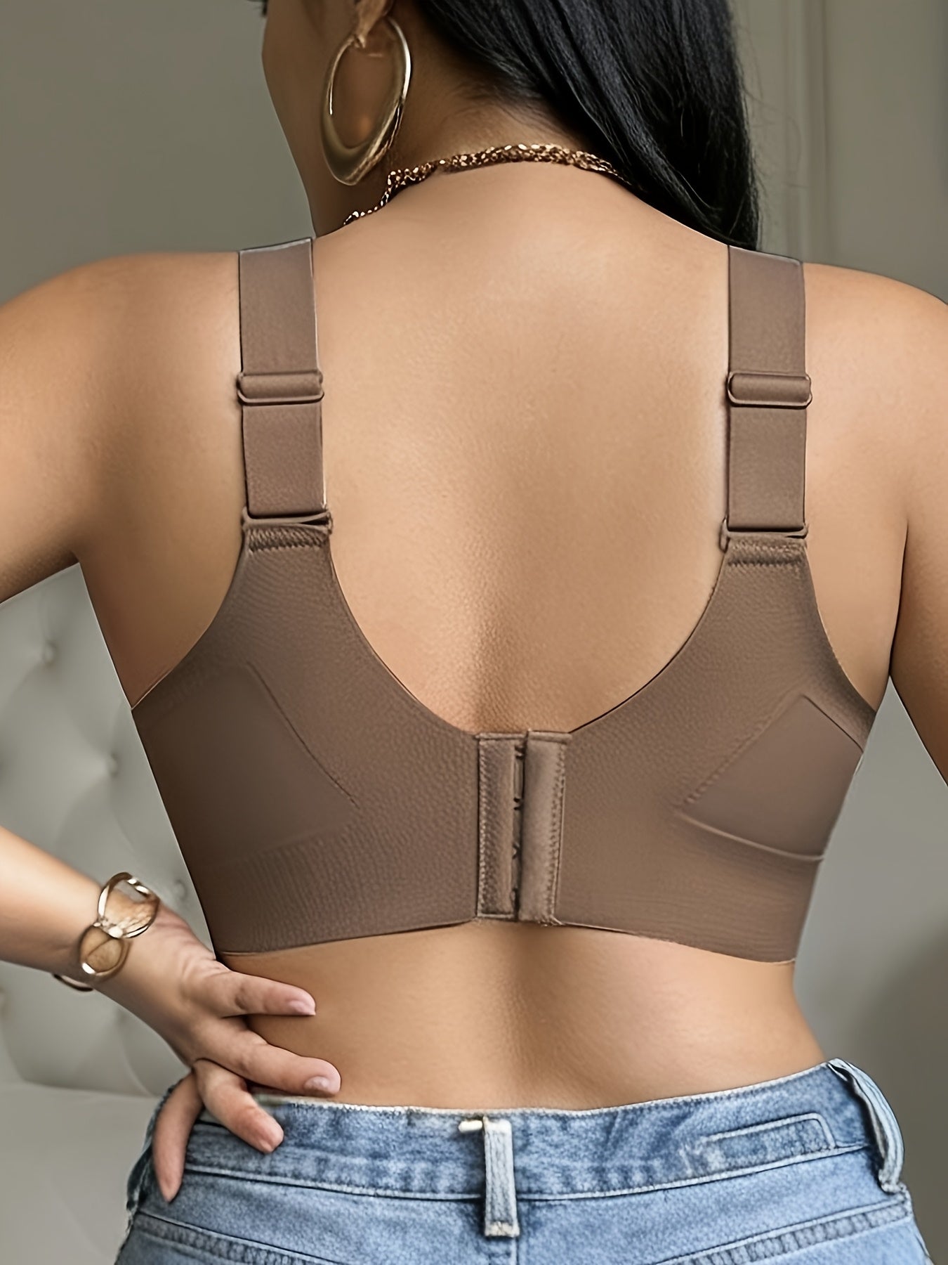 Bras for Women Supportive Wireless Push Up Bra Full Coverage No Underwire Seamless Plus Size for Older Women