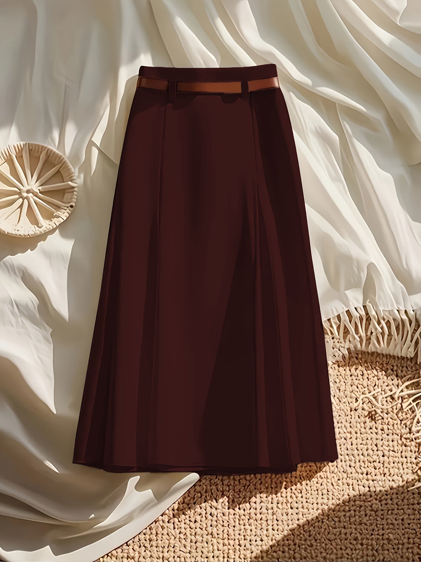 Women's Ivory White Polyester Slim-Fit Skirt - product view 20