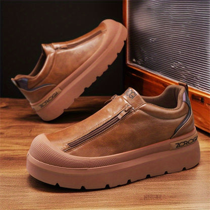Side Zipper Plus Size Baotou Men's Shoes, Comfortable and Stylish Appearance Inside, Wear Rubber Sole.