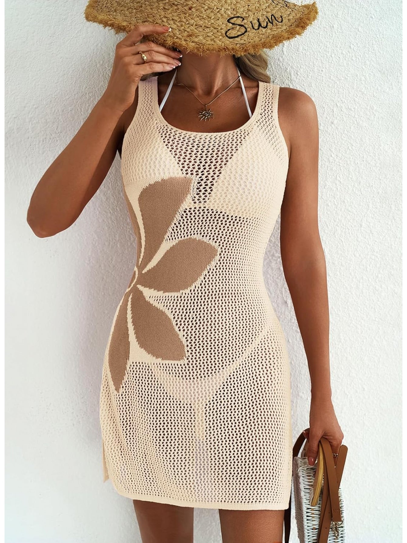 2026 New Beach Skirt Sexy Hollow Jacquard Bikini Swimsuit Hoodie Sunscreen Dress for Women
